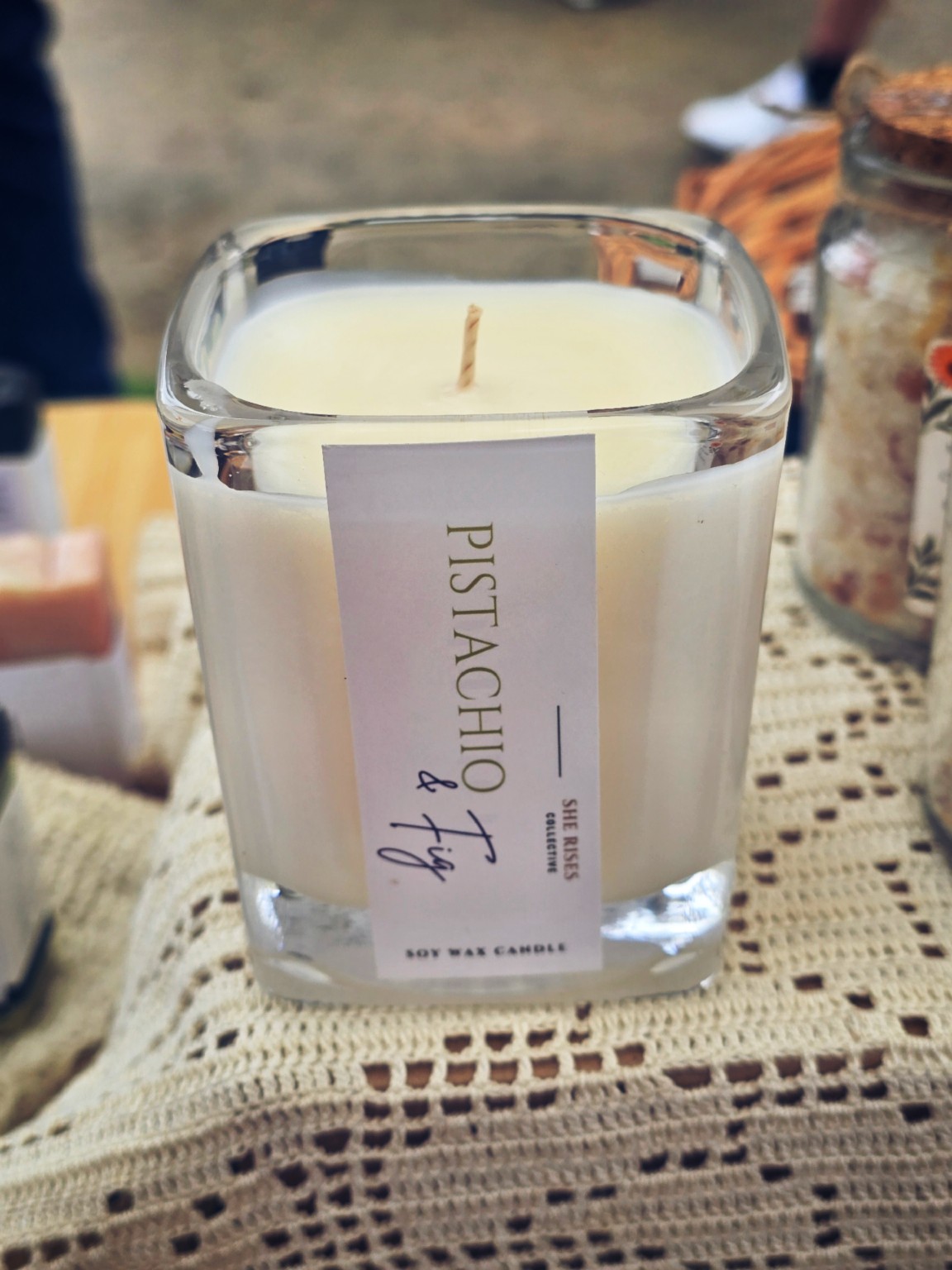 Pistachio & Fig soy wax candle
